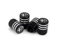 ZGCYK Bouchon Valve Pneu Voiture pour Alfa Romeo 147GTA Tonale Giulia Mito 156 159 Giulia Auto Capuchon de Valve Car Valve Caps Accessoire,Blackstyle