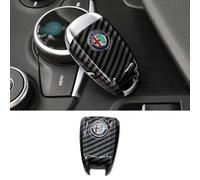 ZGCYK Voiture Coque de Clé pour Alfa Romeo Giulia Stelvio Télécommande étui à Clés Boîtier Protection Porte-Clés Gift Accessories,CarbonFiberBlack-A