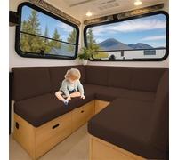 ZGDDPZA Couvre-Coussin Stretch pour siège de Caravane Housse antidérapante en Jacquard pour Banquette, canapé, lit de Camping-Car ou Salon intérieur (Marron foncé,L 60-90cm W 30-50cm)