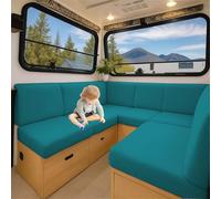 ZGDDPZA Couvre-Coussin Stretch pour siège de Caravane Housse antidérapante en Jacquard pour Banquette, canapé, lit de Camping-Car ou Salon intérieur (Bleu Canard,L 50-65cm W 50-65cm)