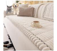 ZGDDPZA Housse de canapé épaisse - Housse de Coussin de Canapé, Nouvelles Housse canape en Velours Imitation Vison Doux pour canapés 2, 3, 4 Place, Housse de Canapé en Forme de L (White,80 × 120 cm)