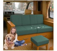ZGDDPZA Housses de Coussin Extensibles en Jacquard pour Canapé, Banquette, Camping-Car Housses Sièges Antidérapantes Imperméables avec 2 Élastiques Multi-Tailles (Vert,L160-190cm W 40-65cm)