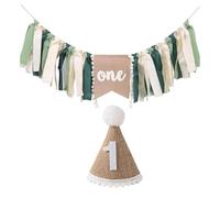 ZGDEIWGF 1 Bannière De 1Er Anniversaire, 1 Chapeau De 1Er Anniversaire, Décorations d'anniversaire pour Enfants, Décorations De Bannière De Jungle, Décorations De Fond De Fête d'anniversaire.