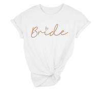 ZGDEIWGF 1 Bride White Bride T -Shirt, Groupe Bride Sleeve Courte, Single Party T -Shirt, Breathabilité Courte-Sleeved Imprimée avec du Texte, Robe De Banquet De Mariage
