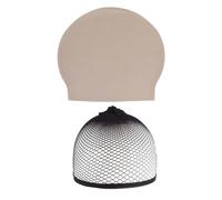 ZGDEIWGF 1 Chapeau Chauve, 1 Filet À Cheveux, Chapeau Chauve en Latex pour Adulte, Perruque De Cosplay, Accessoires De Maquillage De Bal, Accessoires De Costume De Fête