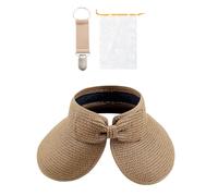 ZGDEIWGF 1 Chapeau De Plage pour Femme, 1 Sac De Rangement, 1 Pince À Chapeau, Chapeau De Paille D'Été pour Femme, Chapeau De Soleil pour Femme, Chapeau À Larges Bords