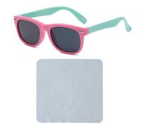 ZGDEIWGF 1 paire de lunettes de soleil pour enfants, 1 chiffon à lunettes, lunettes de soleil anti-ultraviolets, lunettes de soleil d'extérieur pour enfants, lunettes de fille, Cadre rose, pieds