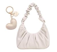 ZGDEIWGF 1 sac à rabat cloud, 1 pendentif d'amour, sac à main pour femme avec bandoulière réglable, sac élégant pour banlieu, sac à bandoulière avec boucle magnétique, Blanc., Taille unique