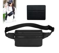 ZGDEIWGF 1 Sac De Ceinture, 1 Porte-Cartes, Sac De Ceinture Décontracté, Sac De Ceinture Résistant Aux Éclaboussures, Sac De Rangement Multicouche Simple, Sac À Bandoulière Réglable