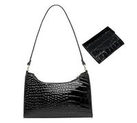ZGDEIWGF 1 sac noir pour les aisselles, 1 porte-monnaie, sac à bandoulière texturé, sac à main pour femme, sac à main tendance, sac à main de grande capacité, convient pour les déplacements et les