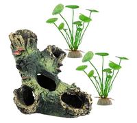 ZGDEIWGF 1 tête d'arbre, 2 plantes aquatiques artificielles, décorations d'aquarium, décorations de paysage d'aquarium, décoration d'embellissement de la maison