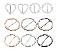 ZGDEIWGF 10 Pièces De Vêtements Boucles Nouées Pour Ourlet, Pinces Pour T-Shirt, Boucles Pour Foulard En Soie, Boucles Nouées En Perles, Boucles De Ceinture, Pinces À Vêtements Polyvalentes