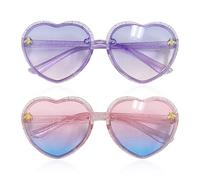 ZGDEIWGF 2 Lunettes De Soleil En Forme De Coeur, Lunettes De Soleil Dégradées Pour Enfants, Garçon Mignon, Lunettes De Soleil Fille, Lunettes De Soleil Roses, Lunettes De Soleil D'Extérieur