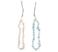 ZGDEIWGF 2 Morceaux De Chaînes De Téléphone Portable En Gravier, Chaînes De Téléphone Portable En Perles De Gravier, Pendentifs Universels Pour Téléphone Portable