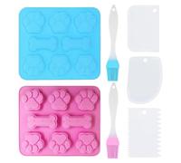 ZGDEIWGF 2 moules en silicone avec 3 grattoirs et 2 pinceaux de cuisson, accessoires de cuisson, fournitures de cuisine, moules à chocolat