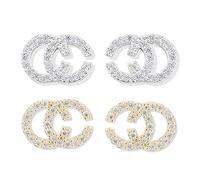 ZGDEIWGF 2 Paires De Boucles d'oreilles Lettre, Boucles d'oreilles Créatives Double C, Bijoux Mignons pour Filles