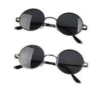 ZGDEIWGF 2 Paires De Lunettes De Soleil Rondes, Lunettes De Soleil Polarisées, Accessoires Photo, Lunettes Hip-Hop Classiques, Lunettes Punk