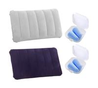 ZGDEIWGF 2 Pièces D'Oreillers Gonflables, 2 Paires De Bouchons d'oreilles, Oreiller Autogonflant, Oreiller De Couchage pour Le Ventre, Accessoires De Couchage