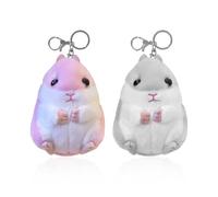 ZGDEIWGF 2 Porte-Clés Hamster, Breloques De Sac À Main, Breloques De Sac À Dos, Breloques Décoratives, Porte-Clés Pour Filles, Accessoires De Charme De Sac À Main