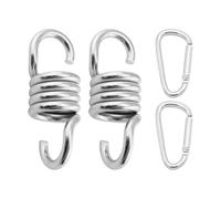 ZGDEIWGF 2 ressorts de hamac, 2 mousquetons, crochets de hamac, ressorts de tension de chaise galvanisés en fer, pièces de rechange pour hamac