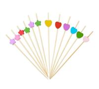 ZGDEIWGF 200 Pièces Brochettes Étoile À Cinq Branches en Forme De Cœur, Brochettes De Fête pour Cure-Dents, Décoration De Cocktail, Décoration De Cocktail, Amuse-Gueules pour Enfants