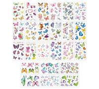 ZGDEIWGF 24 Autocollants De Tatouage Papillon Brillant, Papillon De Dessin Animé, Pour Enfants, Mignons, Faciles À Appliquer, Non Toxique, Adapté Aux Enfants Et À La Décoration De Fête
