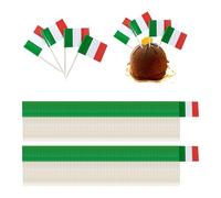 ZGDEIWGF 300Pcs Drapeaux Italiens De Cure-Dents, Drapeaux De Cure-Dents, Mini Drapeaux, Drapeaux Italiens, Décorations De Table Italiennes, Fête De Décoration Italienne