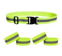 ZGDEIWGF 4 Morceaux de Bracelets réfléchissants, 1 Morceau de Ceinture réfléchissante, Bandes réfléchissantes pour vélo, Bandes réfléchissantes, Bracelets réfléchissants, brassards réfléchissants