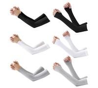 ZGDEIWGF 6 Paires De Manchons En Soie Glacée, Manchons À Crochet, Manchons De Protection D'Été, Protection Uv, Manchons En Soie Glacée Fraîche, Protection Des Bras Pour Le Cyclisme Et La Randonnée