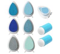 ZGDEIWGF 6 tampons à pression, 2 applicateurs éponges, tampons d'impression d'empreintes digitales, encre pour empreintes digitales, tampons d'impression de bricolage, lot de tampons à pression