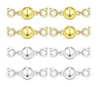 ZGDEIWGF 8 Paires De Boucles Magnétiques en Forme De Boule, Boucles À Ressort À Double Extrémité, Boucles Magnétiques Rondes, Boucles De Connexion De Collier Et Boucles Magnétiques De Bracelet