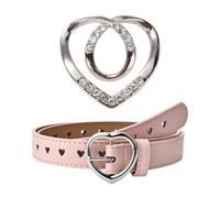 ZGDEIWGF Ceinture Fille, Boucle Fixe, Ceinture Boucle Coeur, Accessoires Vestimentaires