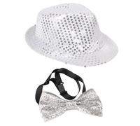 ZGDEIWGF Chapeau Magique de Spectacle - Nœud Papillon, Chapeau de Fête, À Paillettes, de Jazz et de Performance sur Scène