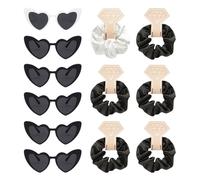 ZGDEIWGF Ensemble de 12 pièces pour enterrement de vie de jeune fille, lunettes de soleil en forme de cœur, coiffure de mariée d'équipe, lunettes de soleil de fête, enterrements de vie de jeune fille
