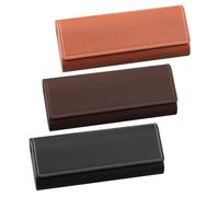 ZGDEIWGF Étui À Lunettes En Cuir 3 Pièces, Boîte De Rangement Pour Lunettes De Soleil, Étui À Lunettes Rétro, Étui À Miroir Magnétique, Étui À Miroir Anti-Poussière Et Anti-Pression