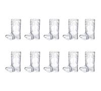 ZGDEIWGF Lot de 10 gobelets en plastique transparent pour bottes de cowboy, gobelets à bière amusants, mini gobelets de cowboy, décorations de fête