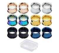 ZGDEIWGF Lot de 12 anneaux d'extension d'oreille, 1 boîte de rangement, bijoux de piercing, bijoux de piercing, extenseurs d'oreille colorés, double extension d'oreille trompette, bijoux de piercing,