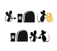 ZGDEIWGF Lot de 2 Autocollants Muraux de Décoration - Souris, Salon, Trou de Souris - Accessoires de Décoration