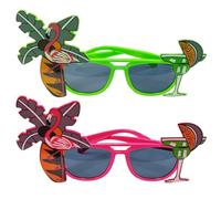 ZGDEIWGF Lot de 2 paires de lunettes de soleil amusantes hawaïennes pour fête, flamant rose