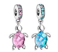 ZGDEIWGF Lot De 2 Pendentifs Tortue, Pendentifs Animaux Créatifs, Pendentifs en Perles De Tortue, Pendentifs De Bijoux DIY, Adaptés Aux Bracelets, Colliers Et Bijoux.