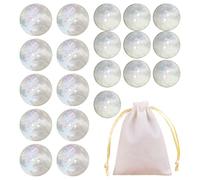 ZGDEIWGF Lot de 20 boutons ronds clignotants à 2 trous, Sac de rangement blanc en flanelle, Boutons de décoration de vêtements en coquille, 10 pièces de 12,5 mm et 15 mm
