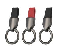 ZGDEIWGF Lot de 3 porte-clés de voiture à clip pour homme et femme, Cuir noir métallisé, taille unique
