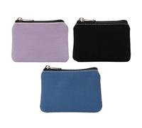 ZGDEIWGF Lot de 3 porte-monnaie portable en toile, sac de rangement pour petits articles, portefeuille unisexe, noir, taille unique, Noir , Talla única, Moderne