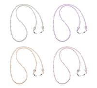ZGDEIWGF Lot de 4 chaînes à lunettes pour femme, Blanc, Rose, Violet, Marron, taille unique