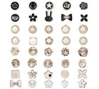 ZGDEIWGF Lot de 40 Boutons Sans Couture et Broches pour Vêtements, Épingles à Jeans, Amovibles pour Cardigan (Styles Aléatoires)