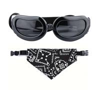 ZGDEIWGF Lunettes Pour Chien Et Bandana Pour Chien, Lunettes Réglables, Accessoires Pour Animaux De Compagnie, Noir, Taille Unique, Modern, UV Protecteur, Réglable, Durable