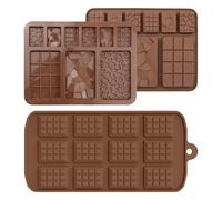 ZGDEIWGF Moule En Silicone À 9 Grilles Et 12 Grilles, Moule À Biscuit, Chocolat, Fondant, Marron, Rectangulaire
