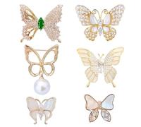 ZGDEIWGF Pack De 6 Broches Papillon, Broches De Haute Qualité, Broches Anti-Exposition, Boutons De Chemise sans Couture, Épingles Polyvalentes
