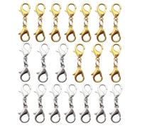 ZGDEIWGF Paquet De 20 Fermoirs Mousquetons Simples, Fermoirs De Collier À Double Extrémité, Fermoirs De Connecteur De Bijoux, Boucles De Queue Simples Et Fermoirs D'Extension De Bracelet