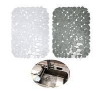 ZGDEIWGF Tapis De Drainage Imitation Pierre 2 Pièces, Tapis D'Évier, Protecteur D'Évier, Protecteur D'Égouttoir, Couvercle D'Évier, Protecteur D'Évier De Cuisine, Protecteur De Revêtement D'Évier